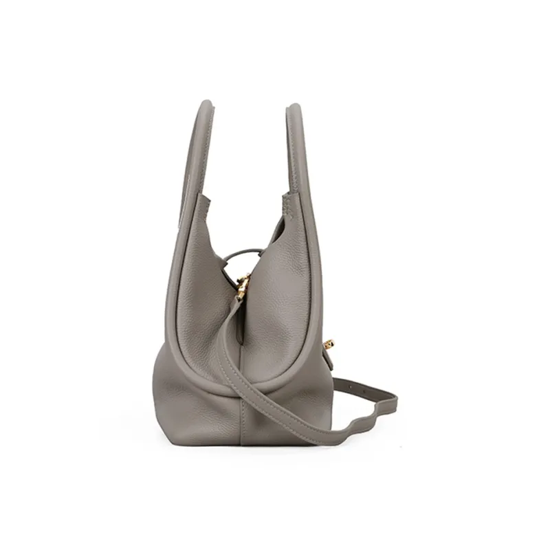 PIERRE CARDIN Versatile Commute Women's Bag Fashion Genuine Leather One Shoulder Handbag Women's Ecru/Black/Brown-20