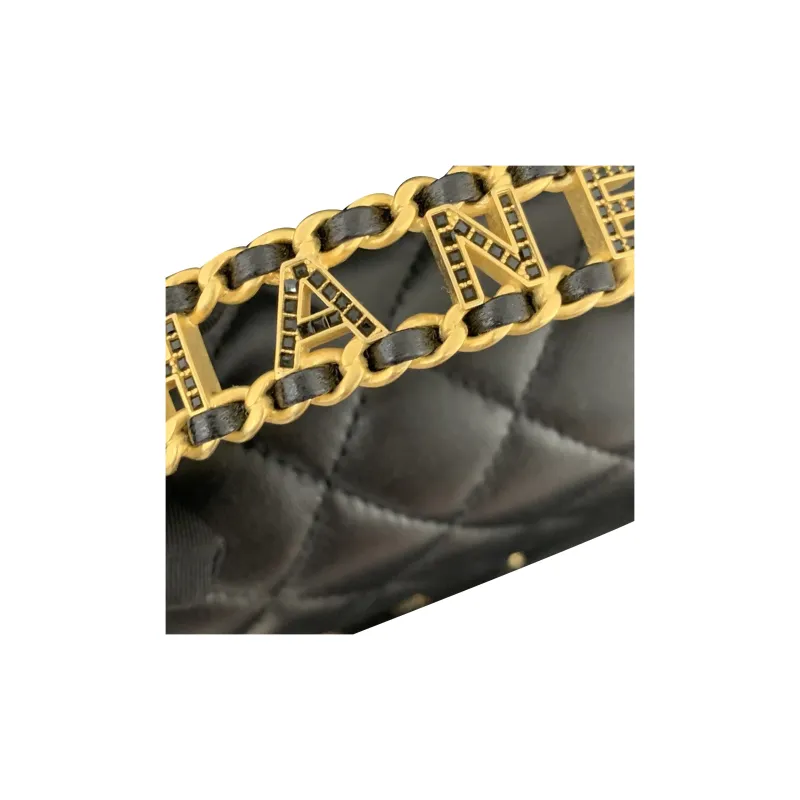 CHANEL Sheepskin Shoulder Bag, Crossbody Bag Trumpets Women's Black-2