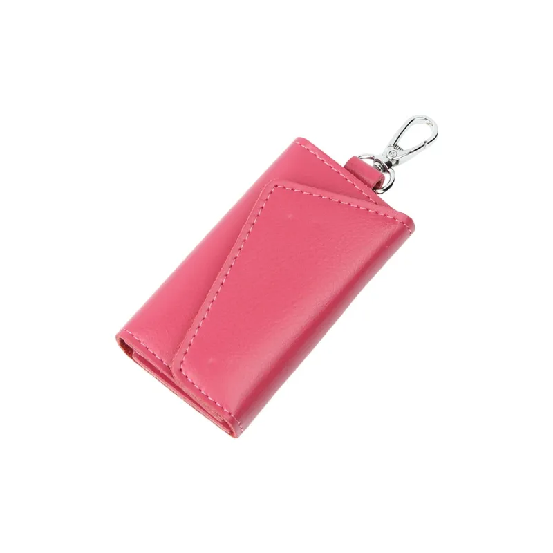 OUZIHUANG Cow Leather Key Pouch Mini Unisex Black/Purple/Red/Caramel-5
