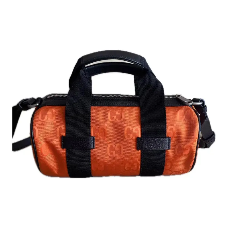 GUCCI Off The Grid Leather Boston Bag Crossbody Bag Small Size Men's Orange-3