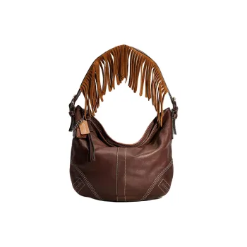 COACH Soho Leather Hobo Handbag Large Size Women's Mahogany