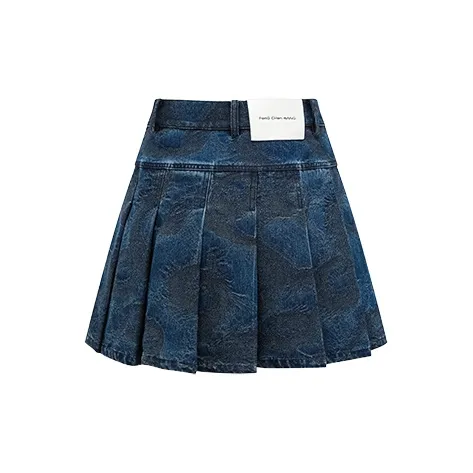 Feng Chen Wang Denim Short Skirts Women's Blue-1