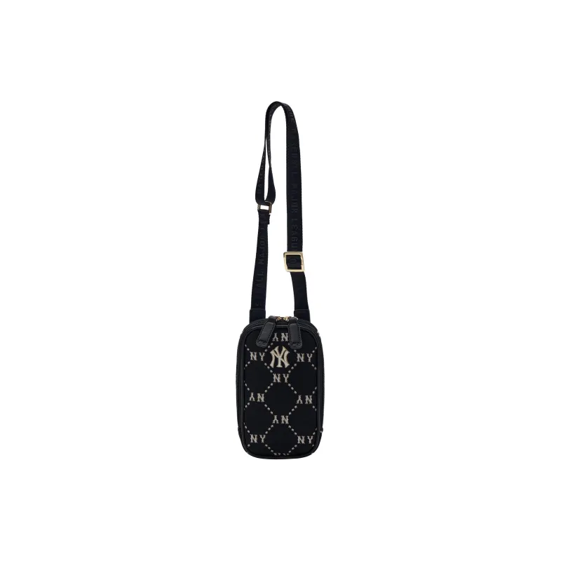 MLB Cotton With Polyester Cell Phone Pouch, Shoulder Bag, Crossbody Bag Regular Women's Black-1