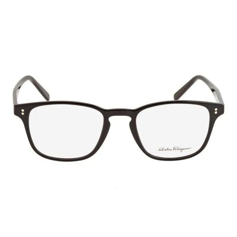 FERRAGAMO Plastic Square Eyeglass Frames Men's Black-1