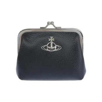 Vivienne Westwood Grained Leather Coin Purse Women's Black
