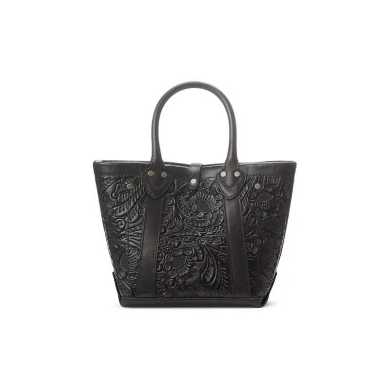 Ralph Lauren Cow Leather Tote Bag Shopping Bag Handbags Women's Black-2