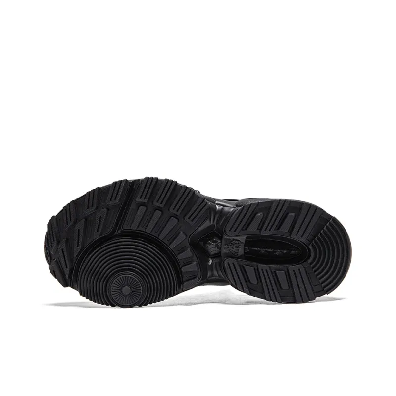 Kappa Cushioning Low Top Chunky Sneakers Unisex Black Silver-5