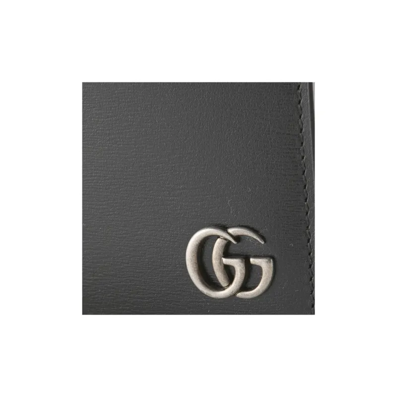 GUCCI Leather Wallet Regular Unisex Black-4