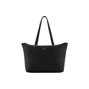 EMPORIO ARMANI Polyamide Tote Bag, Shopping Bag, One Shoulder Handbag Medium Size Women's Black