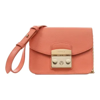 Furla Metropolis Collection Leather Shoulder Bag, Crossbody Bag Mini Women's Pink