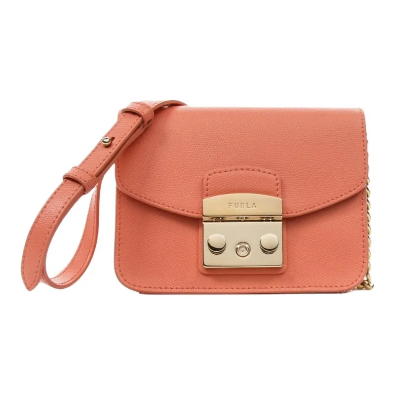 Furla Metropolis Collection Leather Shoulder Bag, Crossbody Bag Mini Women's Pink-0