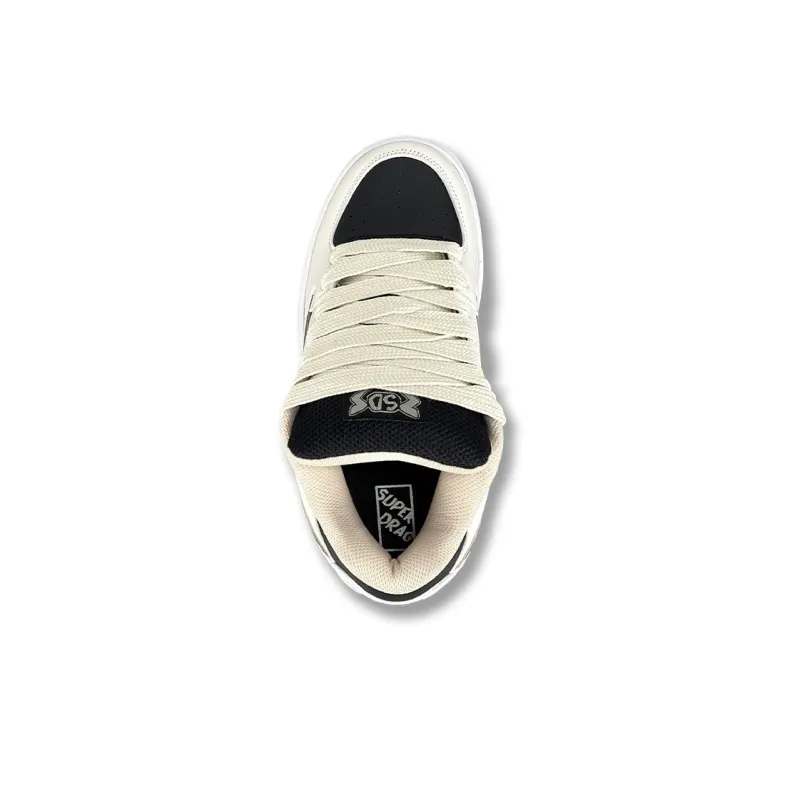 LuzaoT SUPER DRAG Lightning Puffy Shoes Skateboard Shoes Unisex Beige Black-3