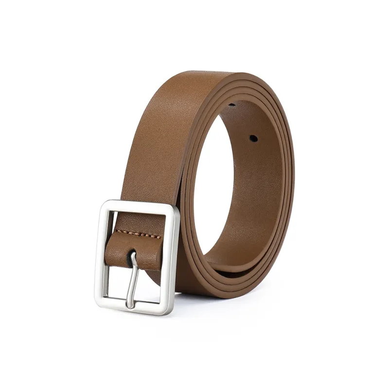 FAIRWHALE Minimalist Style Design Pin Buckle Cow Leather Genuine Leather Belt Women's Width 2.5CM-1