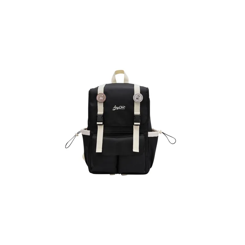 SEM/R Nylon Laptop Backpack Large Size Unisex Cream / Caramel Brown / Black-6
