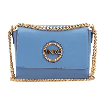 PINKO Synthetic Leather Shoulder Bag, Crossbody Bag Medium Size Women's Blue
