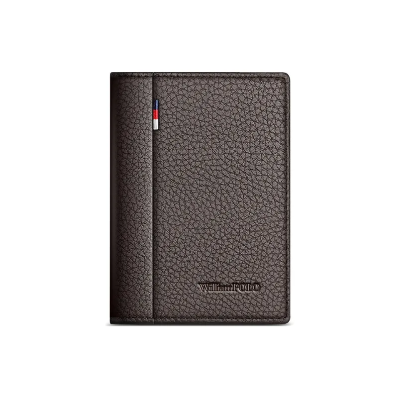 WilliamPOLO Litchi Grain Top Grain Cow Leather Card Holder Coin Purse Unisex-5