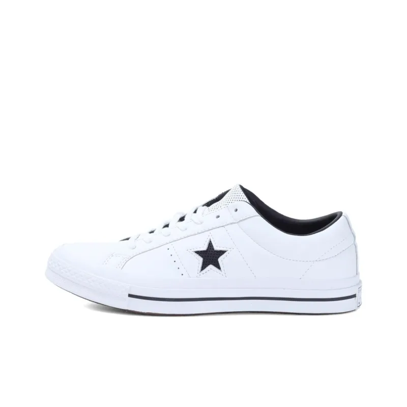 Converse One Star Perforated Leather Low Top 'White Black'-0