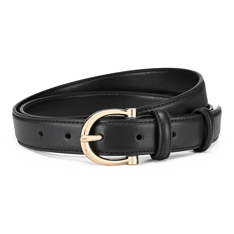 FAIRWHALE Shiny Color Alloy Pin Buckle Elegance Belt Women's Width 2.5CM-1
