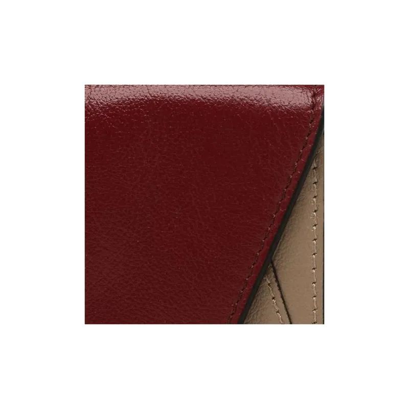 MARNI Calfskin Wallet Men's Burgundy & Beige-6