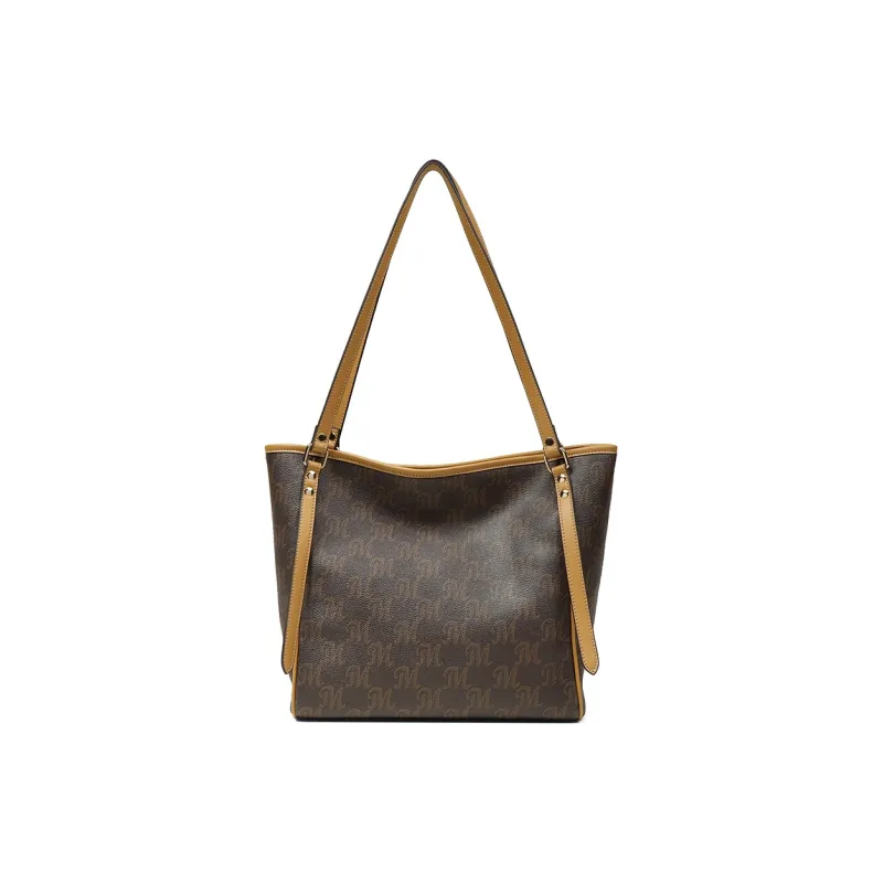 Teenmix PVC Tote Bag, Shopping Bag, Shoulder Bag Tubas Women's Mocha-2