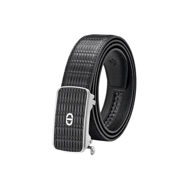 Chrisdien Deny Korean Style Youth Business Casual Automatic Buckle Belt Men's Black Width 3.5cm-0