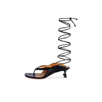 OFF WHITE Lollipop Open Toe Lace Up Sandals Women's
