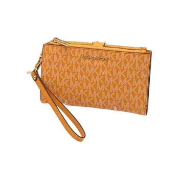 MICHAEL KORS Jet Set Canvas Wallet Card Holder Clutch Women's Yellow