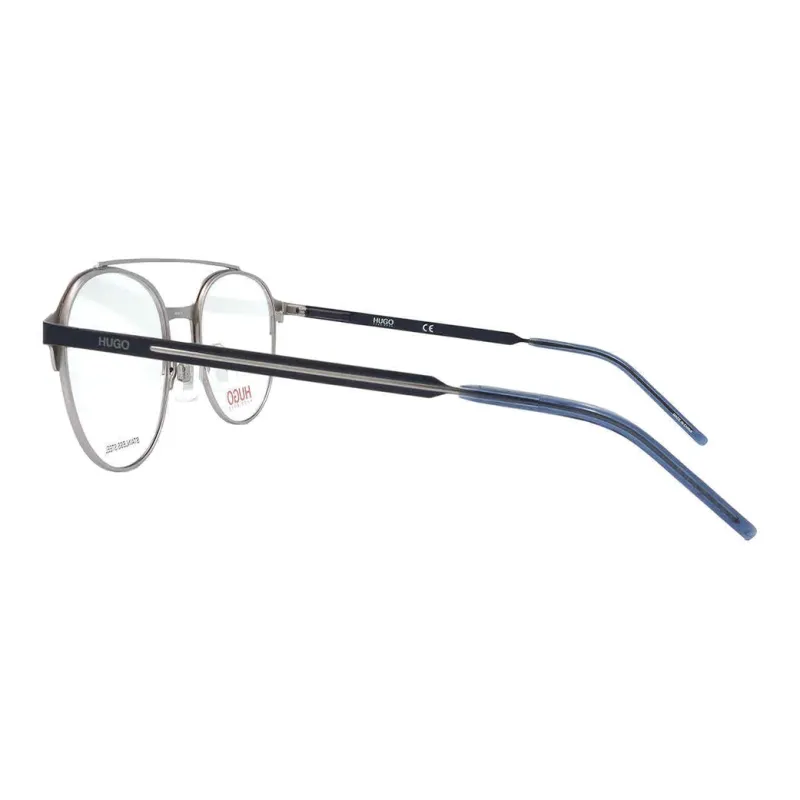 HUGO BOSS Stainless Steel Metal Aviator Eyeglass Frames Men's Black-2