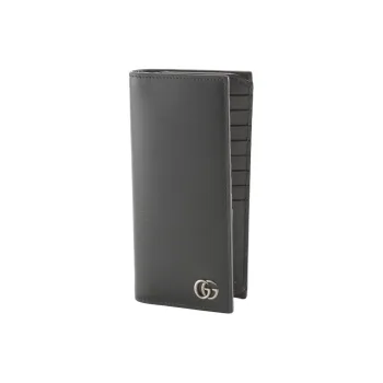 GUCCI Leather Wallet Regular Unisex Black
