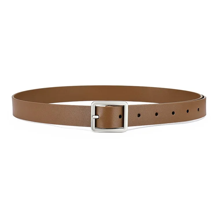 FAIRWHALE Minimalist Style Design Pin Buckle Cow Leather Genuine Leather Belt Women's Width 2.5CM-3
