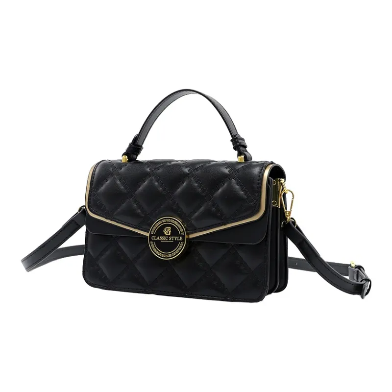AUGTARLION Artificial Leather Shoulder Bag Crossbody Bag Women's Bag Small Size Women's Black-3