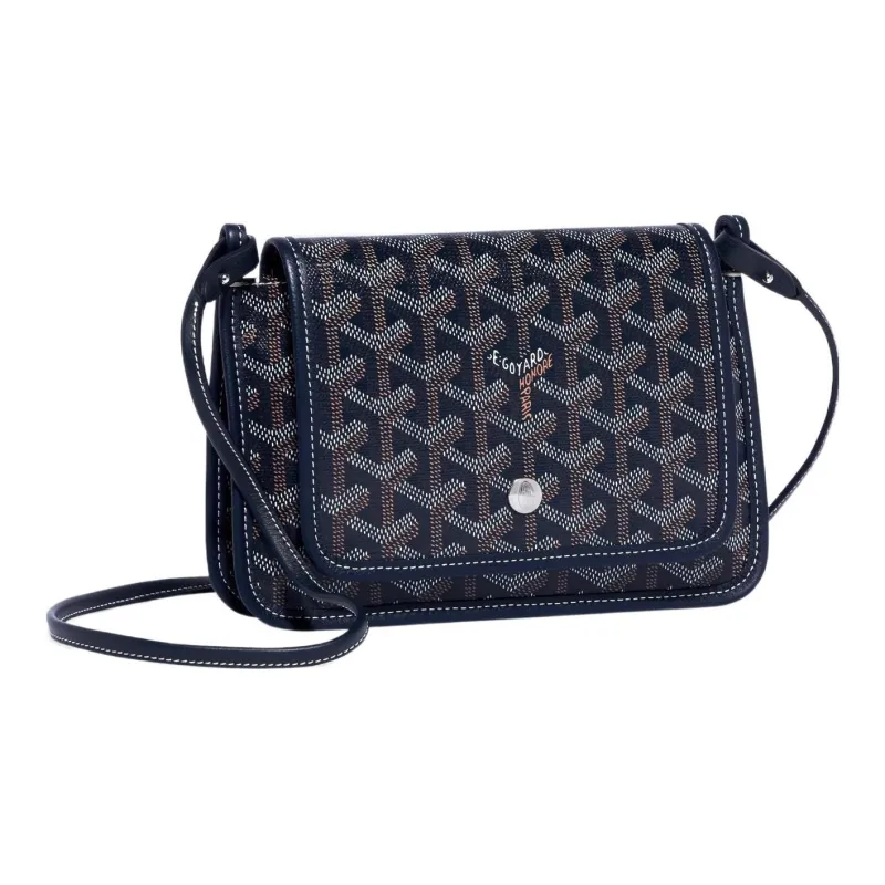 GOYARD Canvas With Leather Envelope Bag Crossbody Bag Shoulder Bag Unisex Dark Blue With Deep Pink Heart Design-3