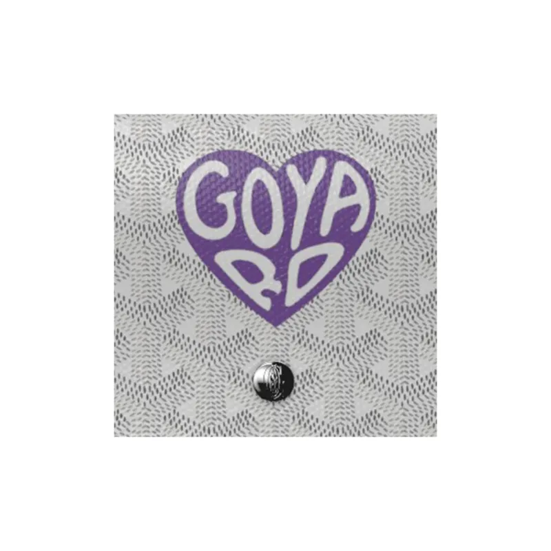 GOYARD Plumet Canvas With Leather WOC Envelope Bag Clutch Crossbody Bag Shoulder Bag Unisex White/Purple Heart Edition-5
