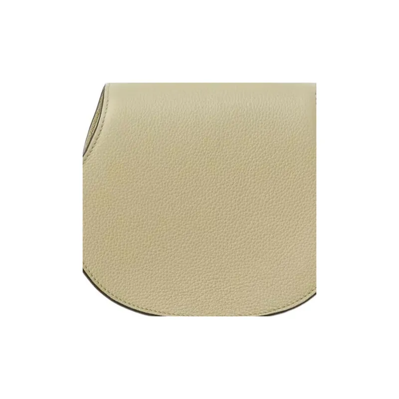 Chloe Marcie Grained Calfskin Saddle Bag Crossbody Shoulder Bag Small Size Women's Light Green-4