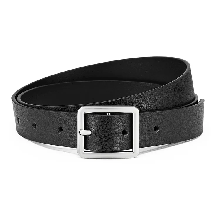 FAIRWHALE Minimalist Style Niche Design Alloy Pin Buckle Cow Leather Belt Women's Width 2.5CM-2