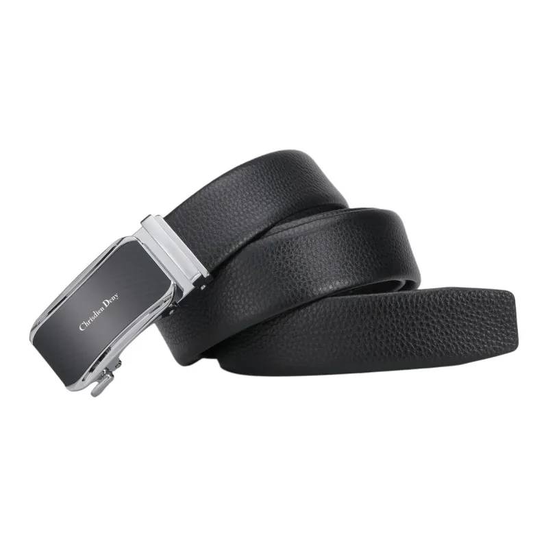Chrisdien Deny Automatic Buckle Pants For Young Businessmen Belt Men's Black Width  3.8cm-1