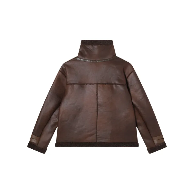 TORIGHT Leather Jacket Women's Coffee-1