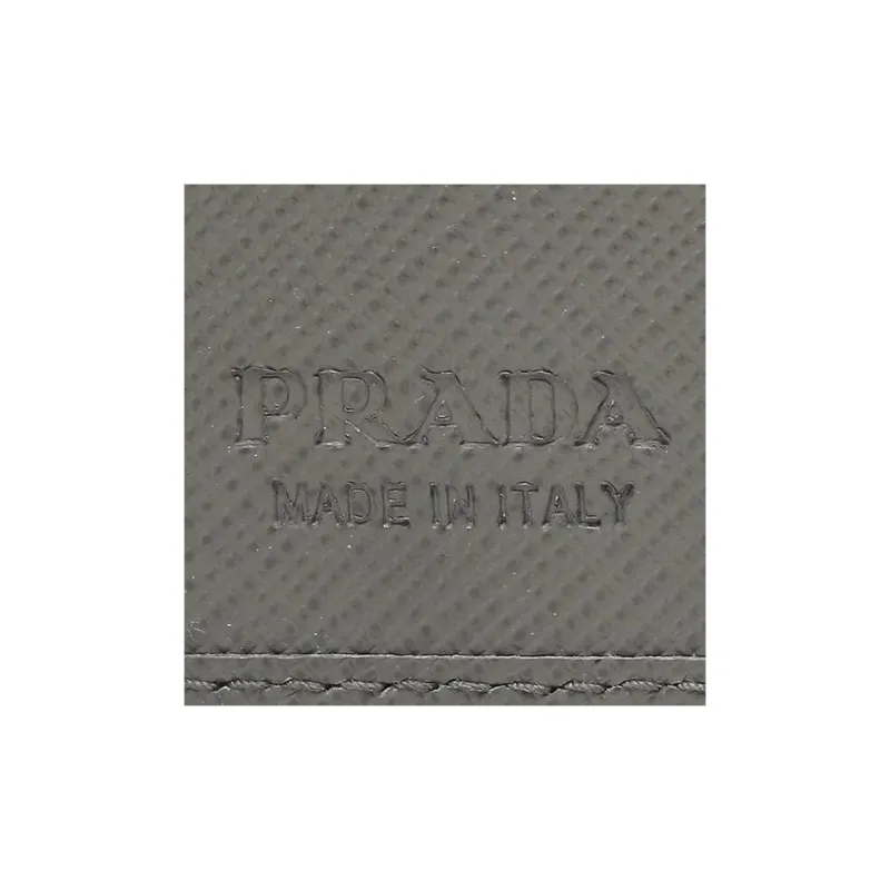 PRADA Saffiano Leather Key Pouch Men's Gray-6