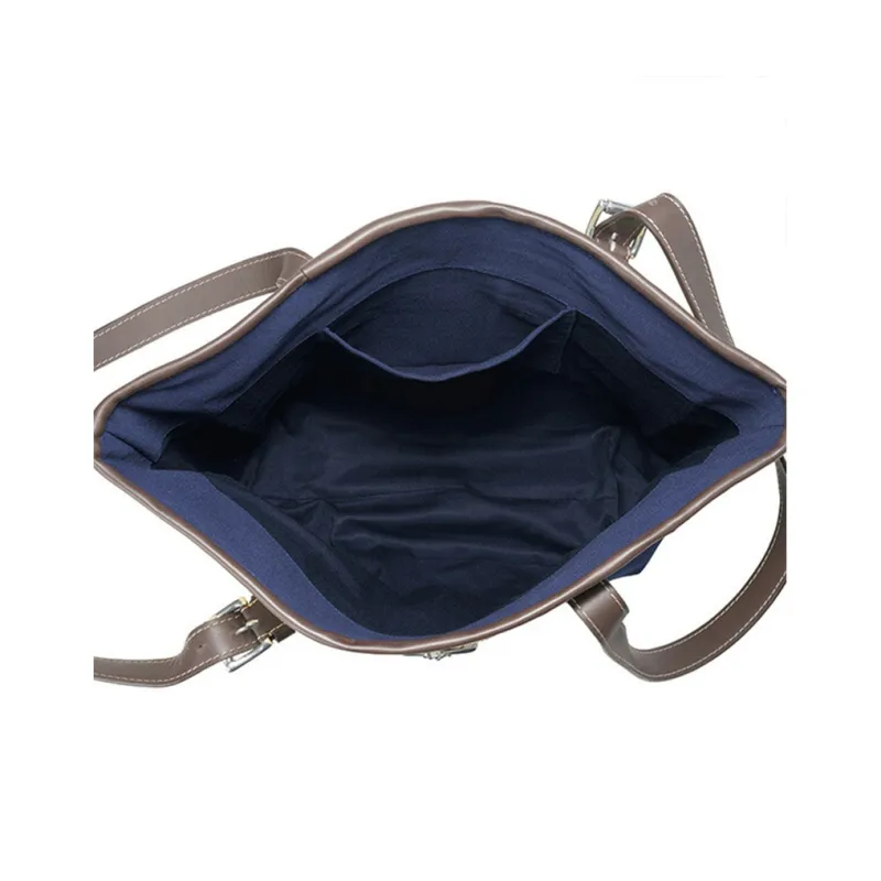 Vivienne Westwood Palm Canvas With Leather Tote Bag, Shopping Bag, Shoulder Bag, Handbag Women's Beige & Marine Blue-4