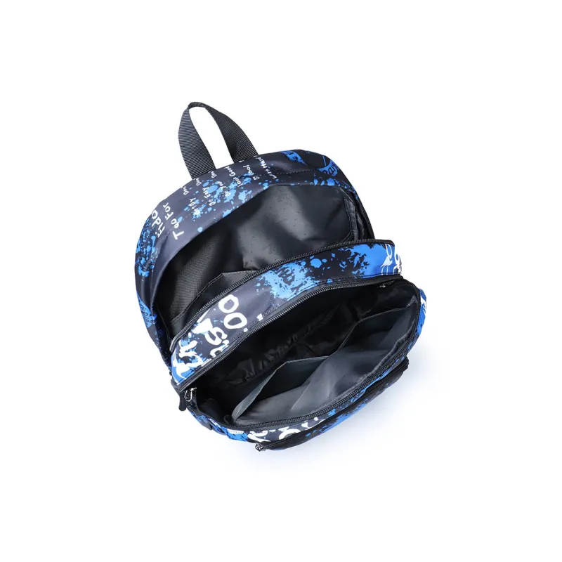 FIDO DIDO Nylon Fabric Travel Bag Backpack Regular Unisex Blue-22