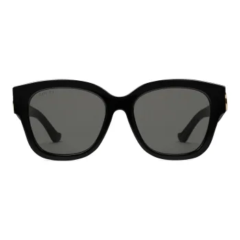 GUCCI Acetate Irregular Shape Sunglasses Women's Black