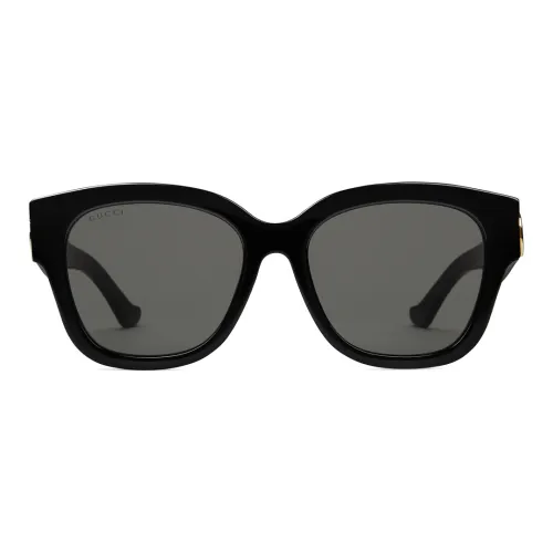 GUCCI Acetate Irregular Shape Sunglasses Women's Black