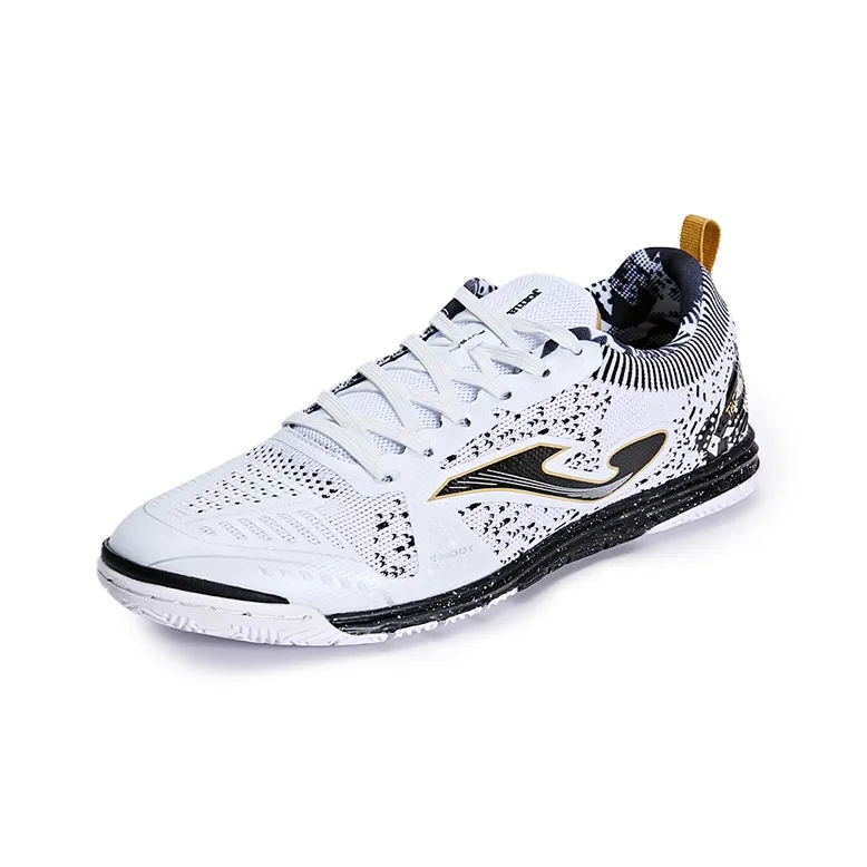 Joma IC/IN Anti Slip Wear Resistant Soccer Shoes Men's White Black-2