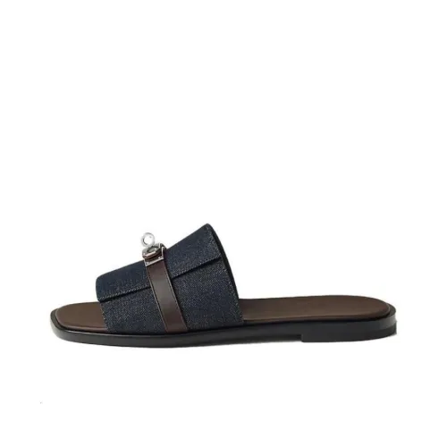 HERMES Gabriella Slide Slippers Men Blue