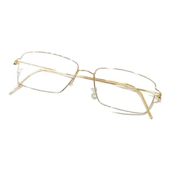 LINDBERG Square Eyeglass Frames Unisex Gold