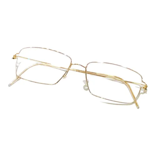 LINDBERG Square Eyeglass Frames Unisex Gold