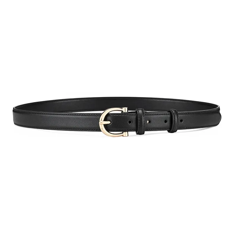 FAIRWHALE Shiny Color Alloy Pin Buckle Elegance Belt Women's Width 2.5CM-3