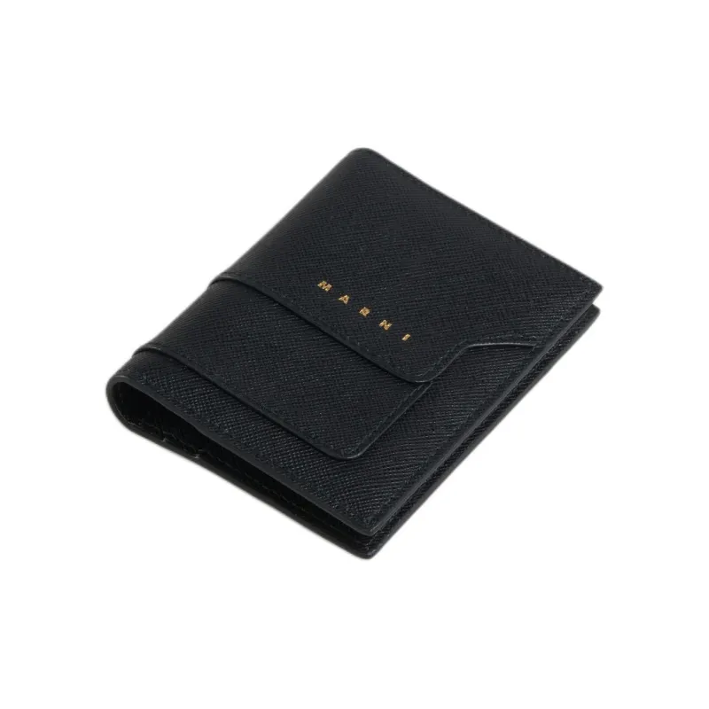 MARNI Saffiano Calfskin Wallet Card Holder Card Holder Women's Black-2