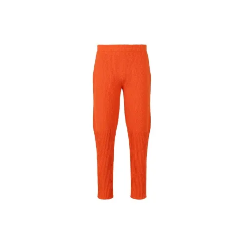 ISSEY MIYAKE Rustic Knit Casual Pants Men's Orange