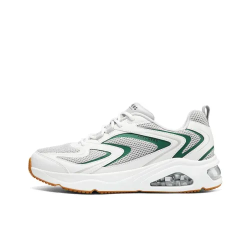 Skechers Wear resistant And Lightweight Low Top Casual Running Shoes Men's White Gray